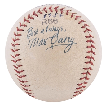 Max Carey Signed & Inscribed Baseball (PSA/DNA MINT 9 & Beckett MINT 9)